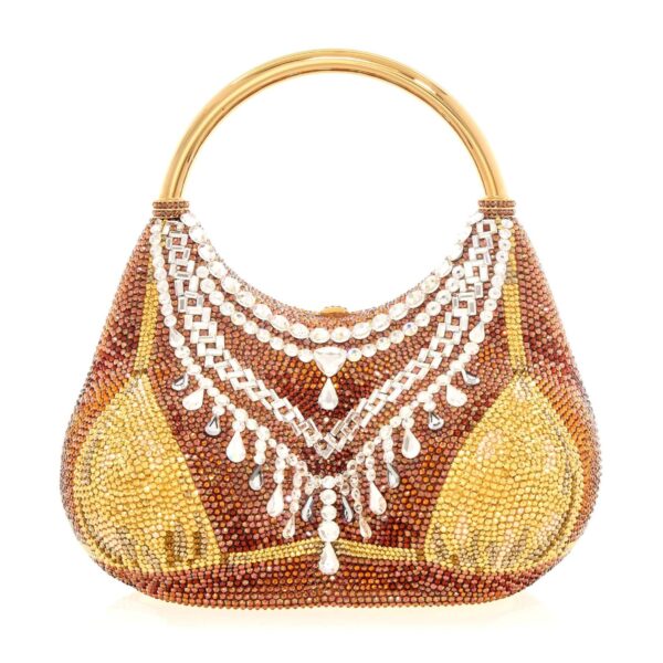 Judith Leiber Bust Gold Bikini Bag - Judith Leiber Crystal Clutch - Luxury Evening Bag - Shop at Coveti