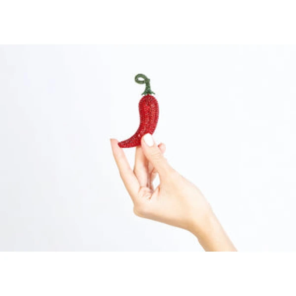 Judith Leiber Chili Pepper Pillbox Jalapeño - Judith Leiber Crystal Clutch - Luxury Evening Bag - Shop at Coveti