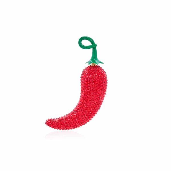 Judith Leiber Chili Pepper Pillbox Jalapeño - Judith Leiber Crystal Clutch - Luxury Evening Bag - Shop at Coveti