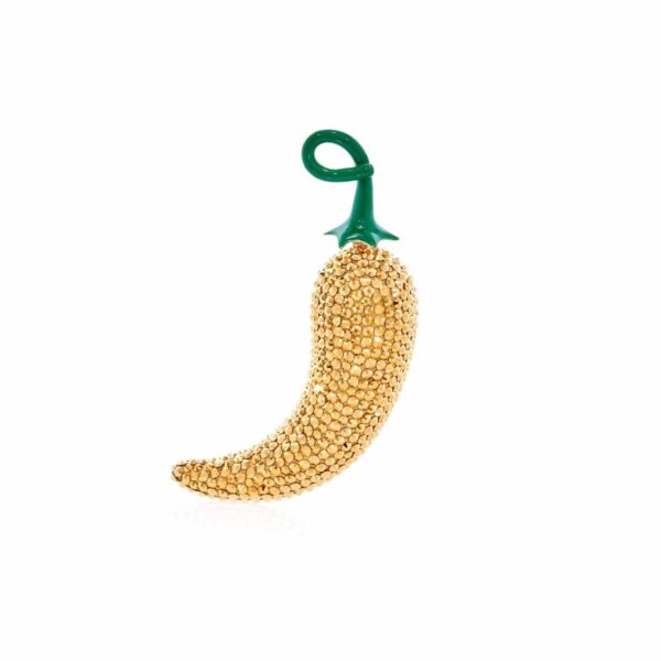 Judith Leiber Chili Pepper Pillbox Serrano - Judith Leiber Crystal Clutch - Luxury Evening Bag - Shop at Coveti