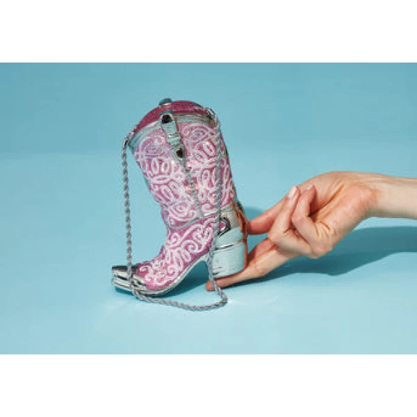 Judith Leiber Cowboy Boot Austin Pink Purse - Judith Leiber Crystal Clutch - Luxury Evening Bag - Shop at Coveti