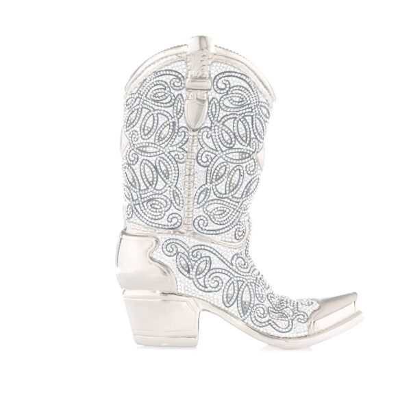 Judith Leiber Cowboy Boot Austin Silver Purse - Judith Leiber Crystal Clutch - Luxury Evening Bag - Shop at Coveti