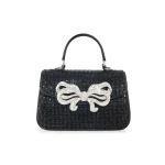 Judith Leiber Crystal Bow Top Handle Black - Judith Leiber Crystal Clutch - Luxury Evening Bag - Shop at Coveti