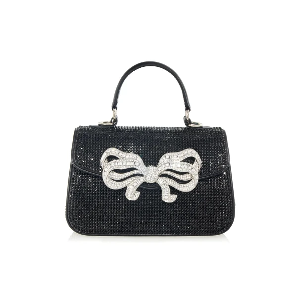 Judith Leiber Crystal Bow Top Handle Black