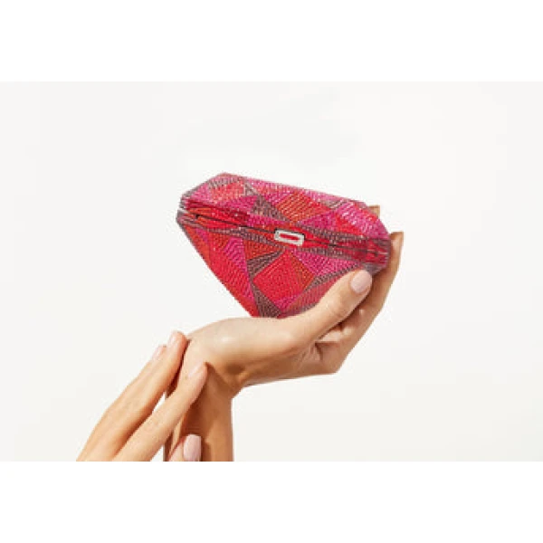 Judith Leiber Designer Diamond Ruby Handbag - Judith Leiber Crystal Clutch - Luxury Evening Bag - Shop at Coveti