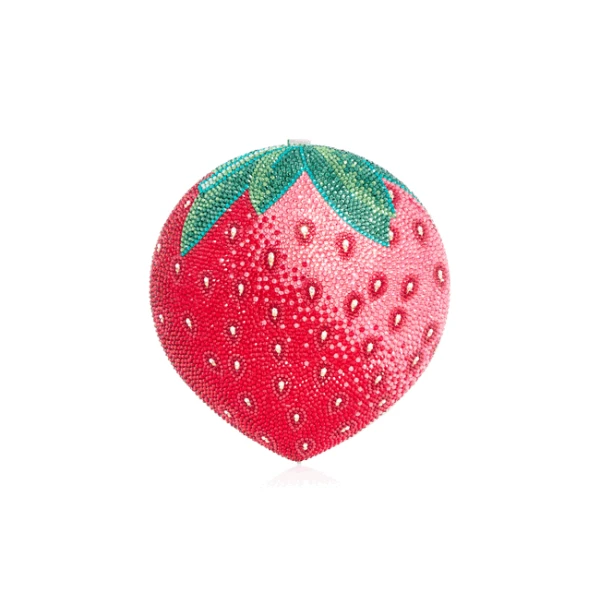 Judith Leiber Designer Strawberry Handbag - Judith Leiber Crystal Clutch - Luxury Evening Bag - Shop at Coveti