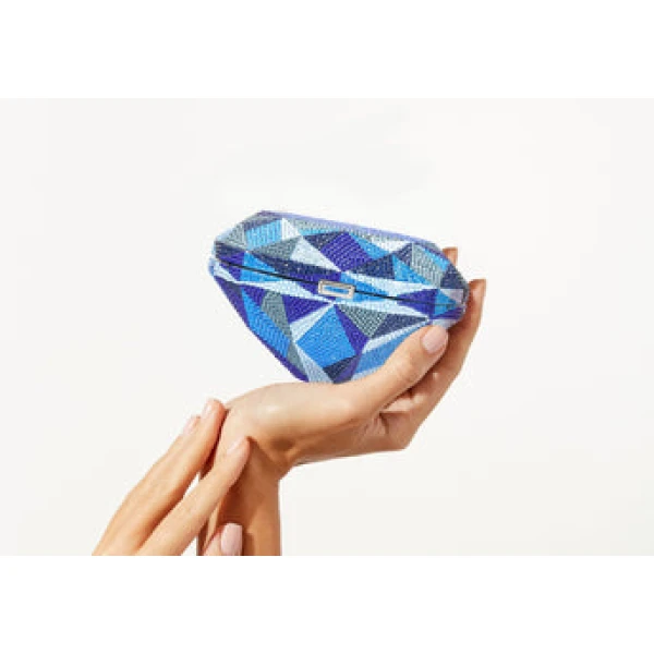 Judith Leiber Diamond Sapphire - Judith Leiber Crystal Clutch - Luxury Evening Bag - Shop at Coveti