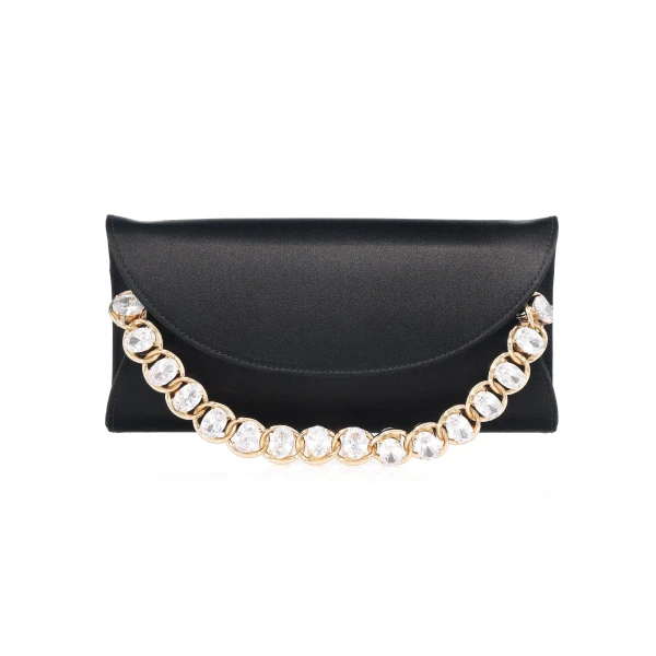 Judith Leiber Envelope Taylor Satin Black