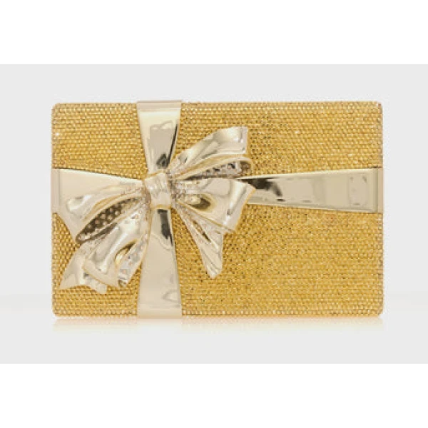 Judith Leiber Gift Box Surprise Gold - Judith Leiber Crystal Clutch - Luxury Evening Bag - Shop at Coveti