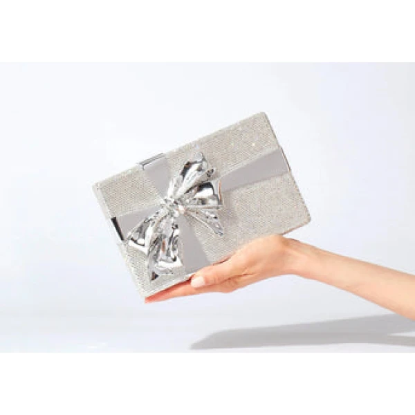 Judith Leiber Gift Box Surprise Silver - Judith Leiber Crystal Clutch - Luxury Evening Bag - Shop at Coveti