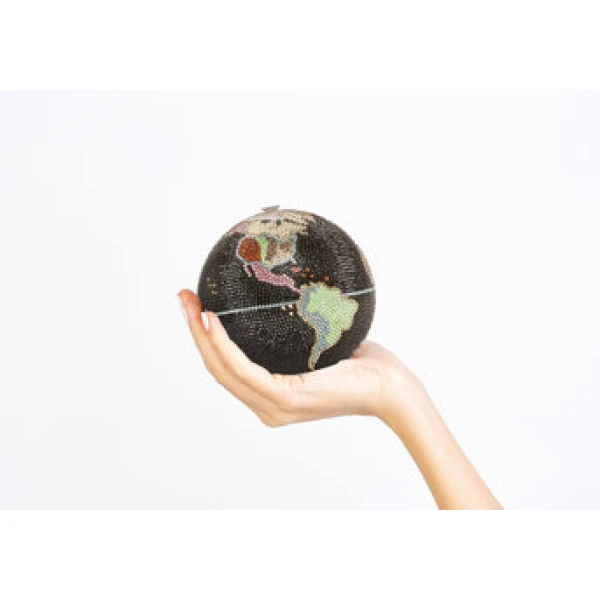 Judith Leiber Globe Hayden Planetarium Black - Judith Leiber Crystal Clutch - Luxury Evening Bag - Shop at Coveti