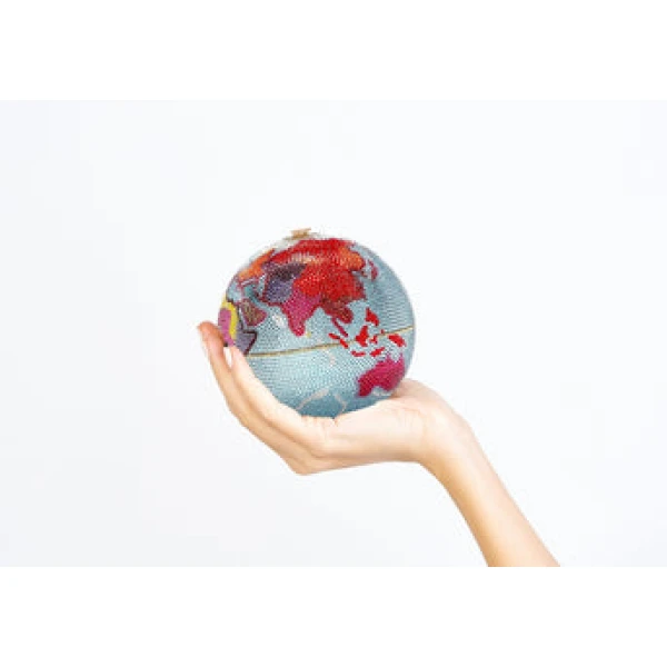 Judith Leiber Globe Hayden Planetarium Blue - Judith Leiber Crystal Clutch - Luxury Evening Bag - Shop at Coveti