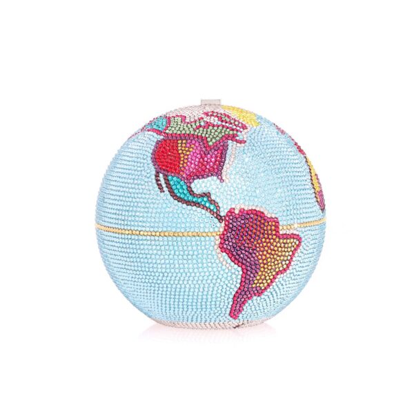 Judith Leiber Globe Hayden Planetarium Blue - Judith Leiber Crystal Clutch - Luxury Evening Bag - Shop at Coveti