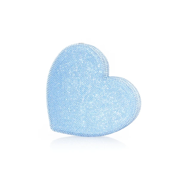 Judith Leiber Heart Clutch Blue Designer Purse