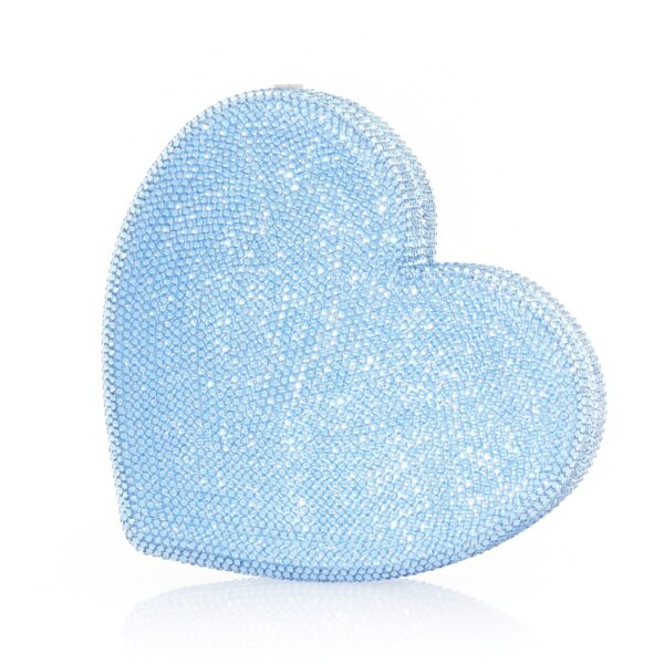 Judith Leiber Heart Clutch Blue Designer Purse - Judith Leiber Crystal Clutch - Luxury Evening Bag - Shop at Coveti