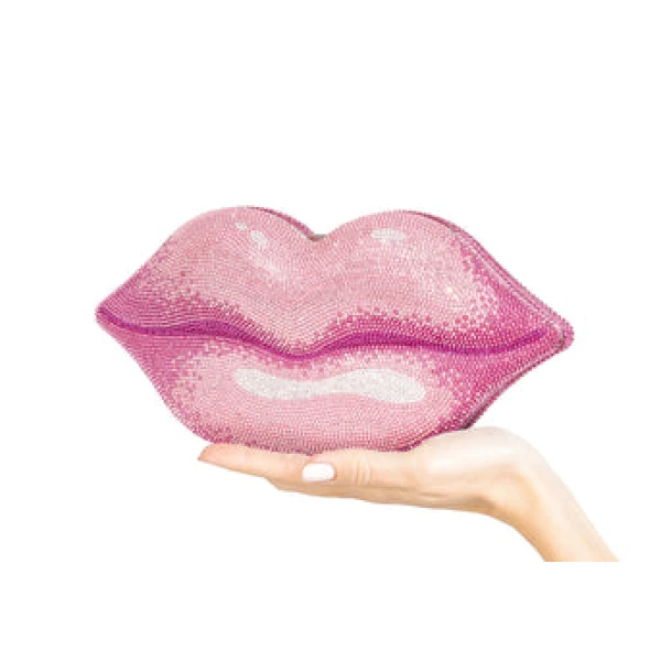 Judith Leiber Hot Lips Pink Designer Purse - Judith Leiber Crystal Clutch - Luxury Evening Bag - Shop at Coveti