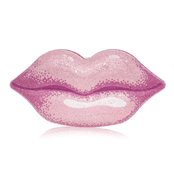 Judith Leiber Hot Lips Pink Designer Purse - Judith Leiber Crystal Clutch - Luxury Evening Bag - Shop at Coveti