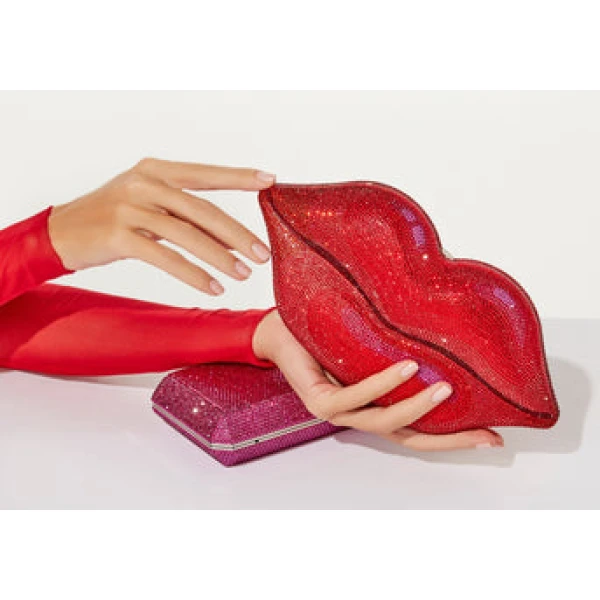 Judith Leiber Hot Lips Red - Judith Leiber Crystal Clutch - Luxury Evening Bag - Shop at Coveti
