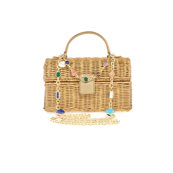 Judith Leiber Isla Wicker Basket Champagne