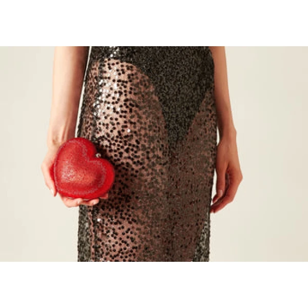 Judith Leiber L'Amour Petit Coeur Red - Judith Leiber Crystal Clutch - Luxury Evening Bag - Shop at Coveti