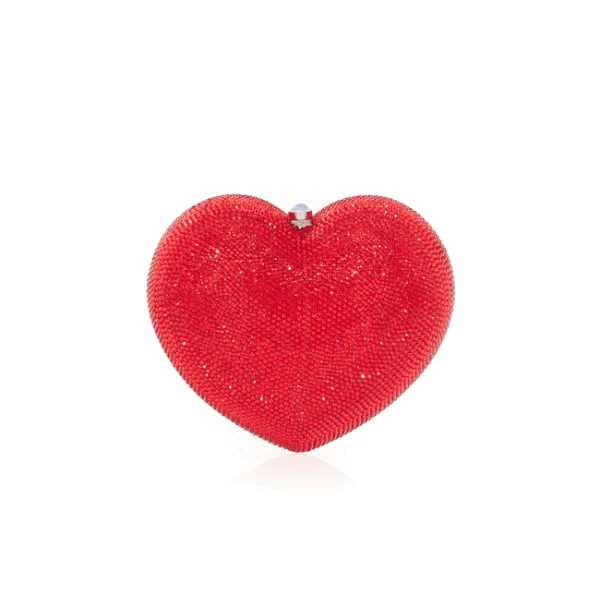 Judith Leiber L'Amour Petit Coeur Red - Judith Leiber Crystal Clutch - Luxury Evening Bag - Shop at Coveti
