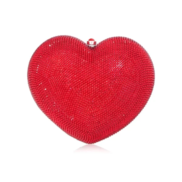Judith Leiber L'Amour Petit Coeur Red - Judith Leiber Crystal Clutch - Luxury Evening Bag - Shop at Coveti