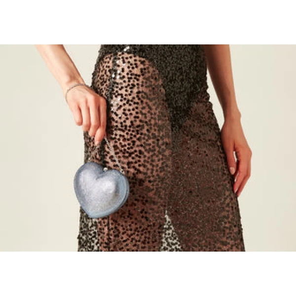 Judith Leiber L'Amour Petit Coeur Sapphire - Judith Leiber Crystal Clutch - Luxury Evening Bag - Shop at Coveti