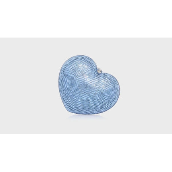 Judith Leiber L'Amour Petit Coeur Sapphire - Judith Leiber Crystal Clutch - Luxury Evening Bag - Shop at Coveti