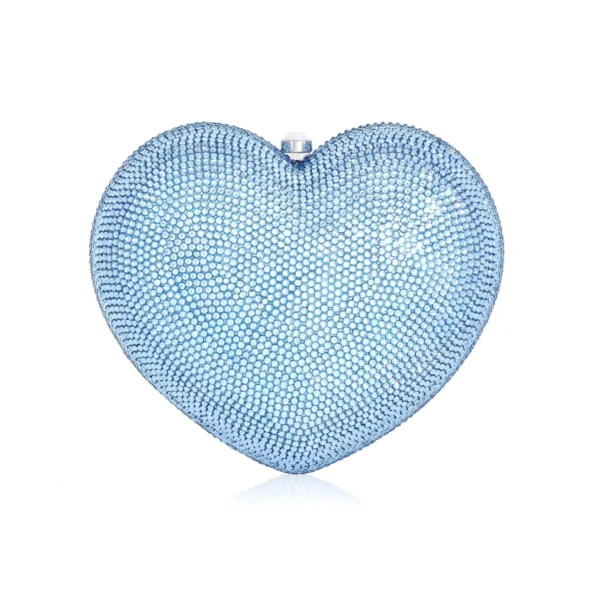 Judith Leiber L'Amour Petit Coeur Sapphire - Judith Leiber Crystal Clutch - Luxury Evening Bag - Shop at Coveti