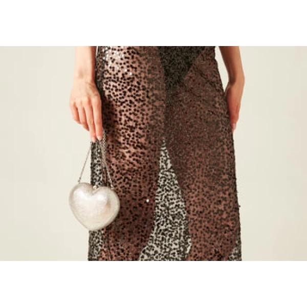 Judith Leiber L'Amour Petit Coeur Silver - Judith Leiber Crystal Clutch - Luxury Evening Bag - Shop at Coveti