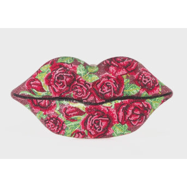 Judith Leiber Lips Red Roses Clutch - Judith Leiber Crystal Clutch - Luxury Evening Bag - Shop at Coveti