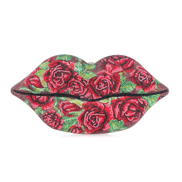 Judith Leiber Lips Red Roses Clutch