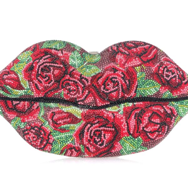 Judith Leiber Lips Red Roses Clutch - Judith Leiber Crystal Clutch - Luxury Evening Bag - Shop at Coveti