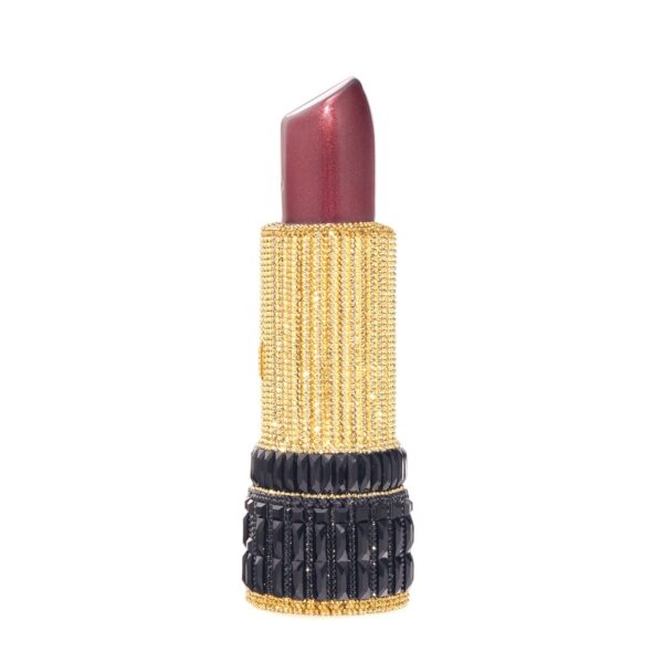 Judith Leiber Lipstick Burgundy Glitter - Judith Leiber Crystal Clutch - Luxury Evening Bag - Shop at Coveti