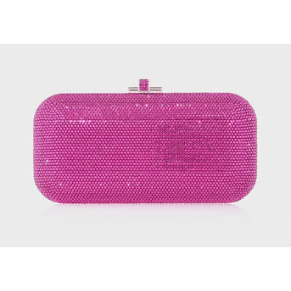 Judith Leiber Long Slide Fullbead Fuchsia - Judith Leiber Crystal Clutch - Luxury Evening Bag - Shop at Coveti