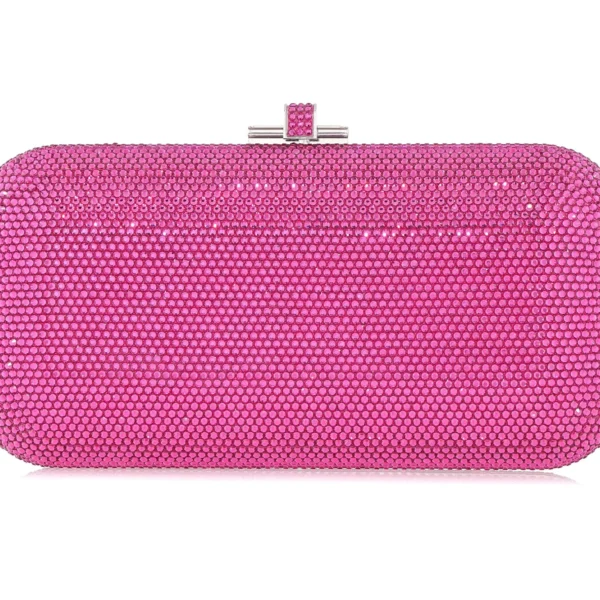 Judith Leiber Long Slide Fullbead Fuchsia - Judith Leiber Crystal Clutch - Luxury Evening Bag - Shop at Coveti