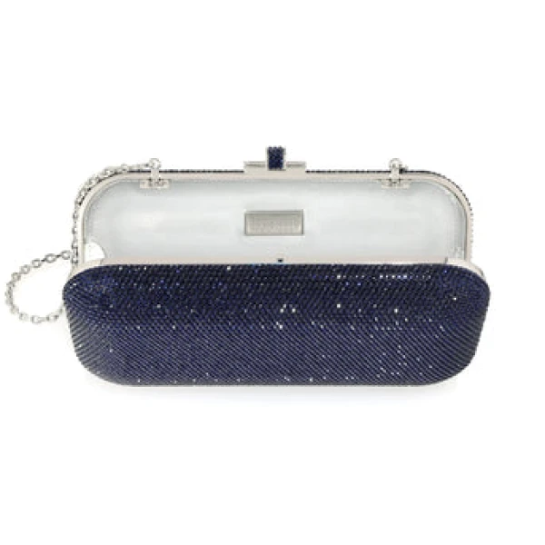 Judith Leiber Long Slide Navy - Judith Leiber Crystal Clutch - Luxury Evening Bag - Shop at Coveti