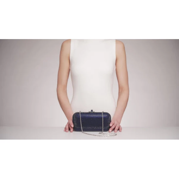 Judith Leiber Long Slide Navy - Judith Leiber Crystal Clutch - Luxury Evening Bag - Shop at Coveti