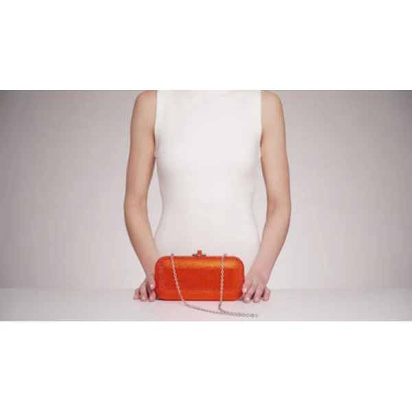 Judith Leiber Long Slide Orange - Judith Leiber Crystal Clutch - Luxury Evening Bag - Shop at Coveti