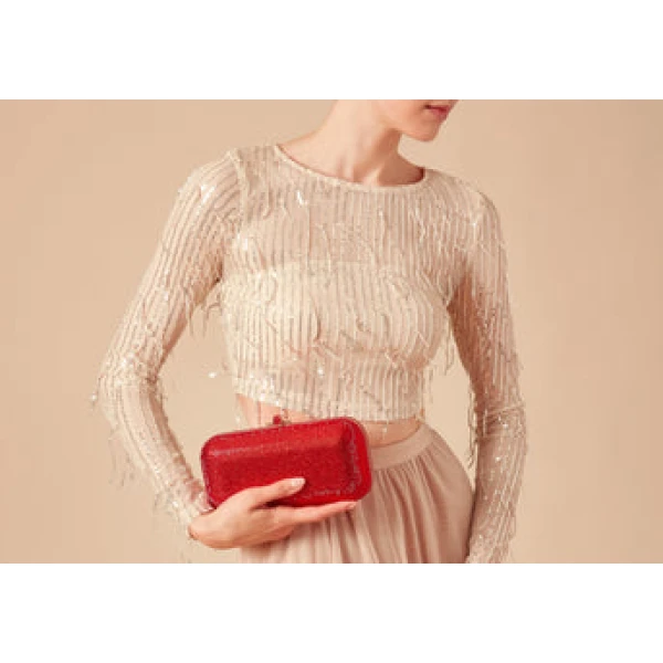 Judith Leiber Long Slide Red - Judith Leiber Crystal Clutch - Luxury Evening Bag - Shop at Coveti