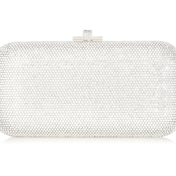 Judith Leiber Long Slide Silver - Judith Leiber Crystal Clutch - Luxury Evening Bag - Shop at Coveti