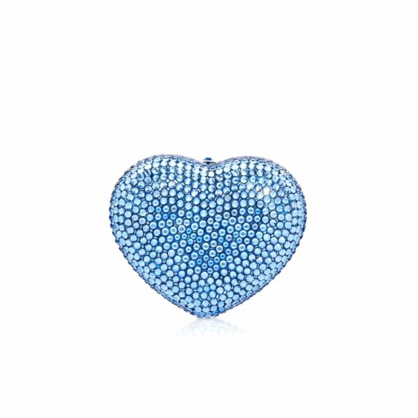 Judith Leiber Mini Heart Light Sapphire - Judith Leiber Crystal Clutch - Luxury Evening Bag - Shop at Coveti