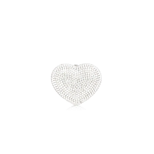 Judith Leiber Mini Heart Silver