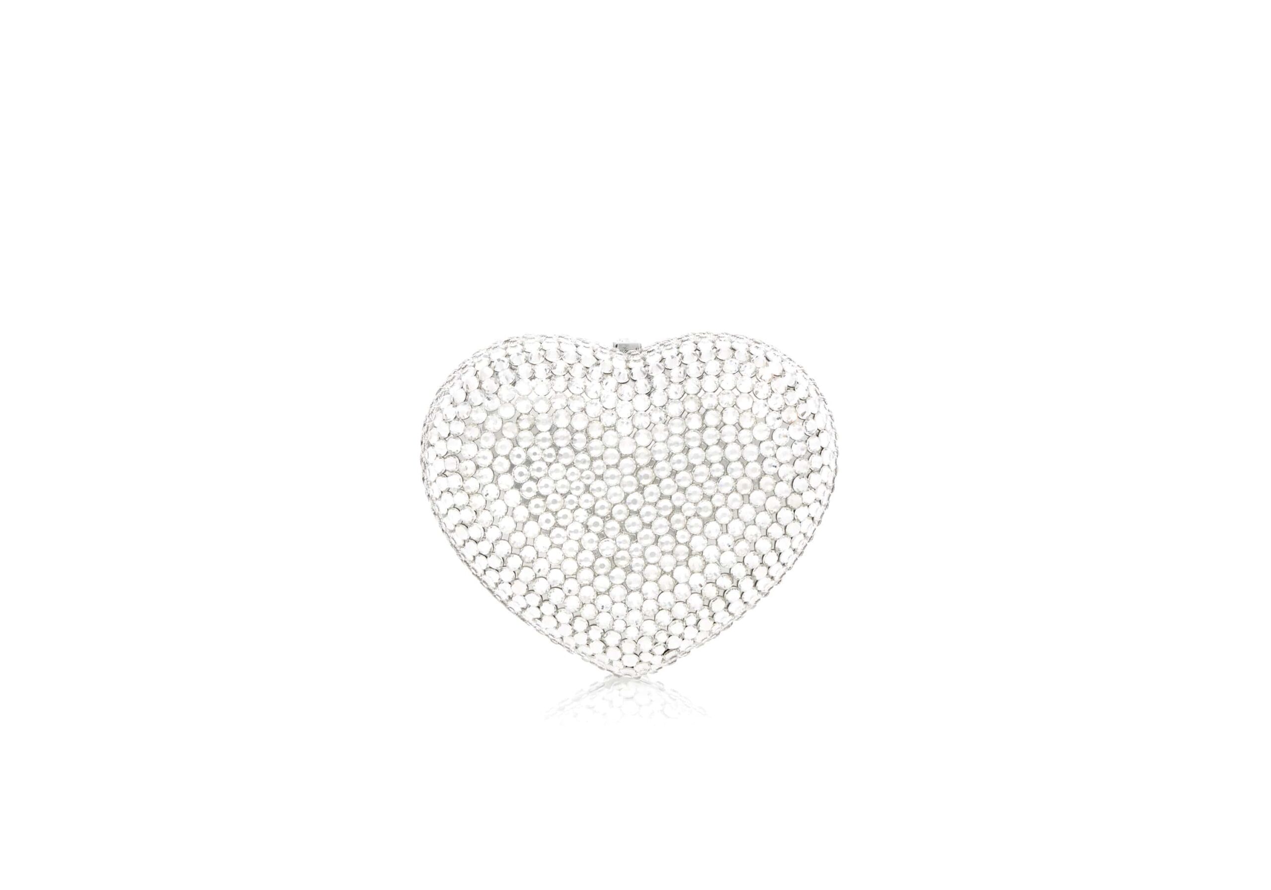 Judith Leiber Mini Heart Silver - Judith Leiber Crystal Clutch - Luxury Evening Bag - Shop at Coveti Judith Leiber Mini Heart Silver - Judith Leiber Crystal Clutch - Luxury Evening Bag - Shop at Coveti