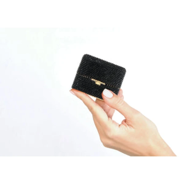 Judith Leiber Miniature Box Say Yes Black - Judith Leiber Crystal Clutch - Luxury Evening Bag - Shop at Coveti
