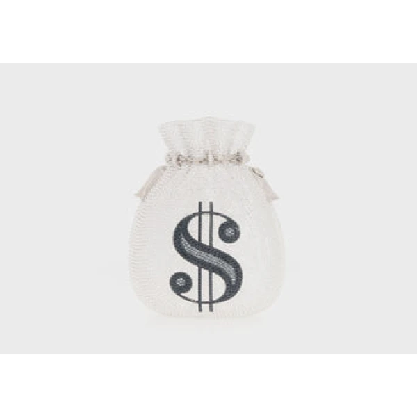 Judith Leiber Money Bags Pouch Silver - Judith Leiber Crystal Clutch - Luxury Evening Bag - Shop at Coveti