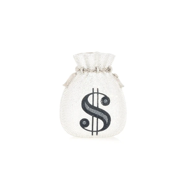 Judith Leiber Money Bags Pouch Silver