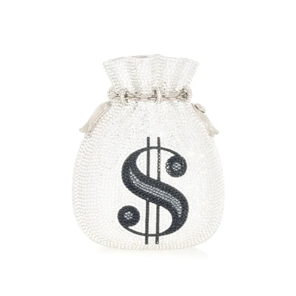 Judith Leiber Money Bags Pouch Silver - Judith Leiber Crystal Clutch - Luxury Evening Bag - Shop at Coveti