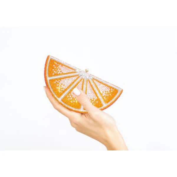 Judith Leiber Orange Slice - Judith Leiber Crystal Clutch - Luxury Evening Bag - Shop at Coveti