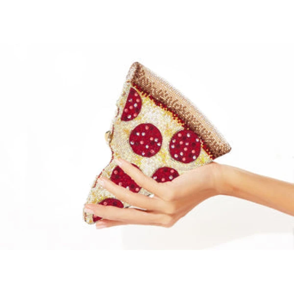 Judith Leiber Pepperoni Pizza - Judith Leiber Crystal Clutch - Luxury Evening Bag - Shop at Coveti